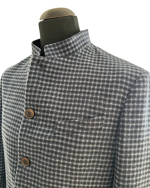 Blazer casual con motivo Vichy, blu scuro