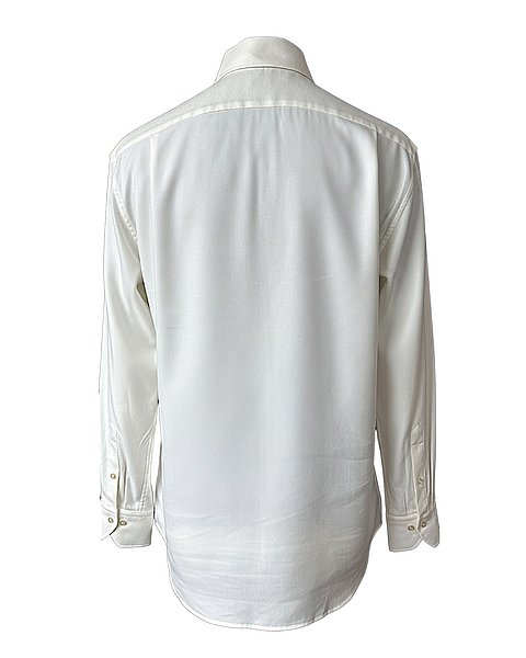 Cream-white flannel twill shirt 