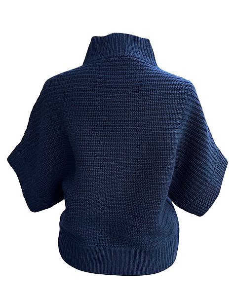 Strickjacke aus Wolle-Cashmere in dunkelblau 