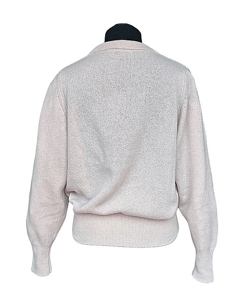 Luxuriöser Cashmere-Pullover in sehr hellem Steingrau