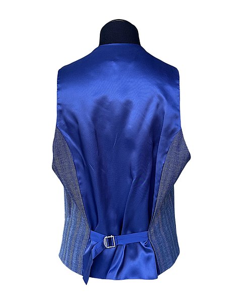 Gilet casual in motivo a spina di pesce, blu scuro