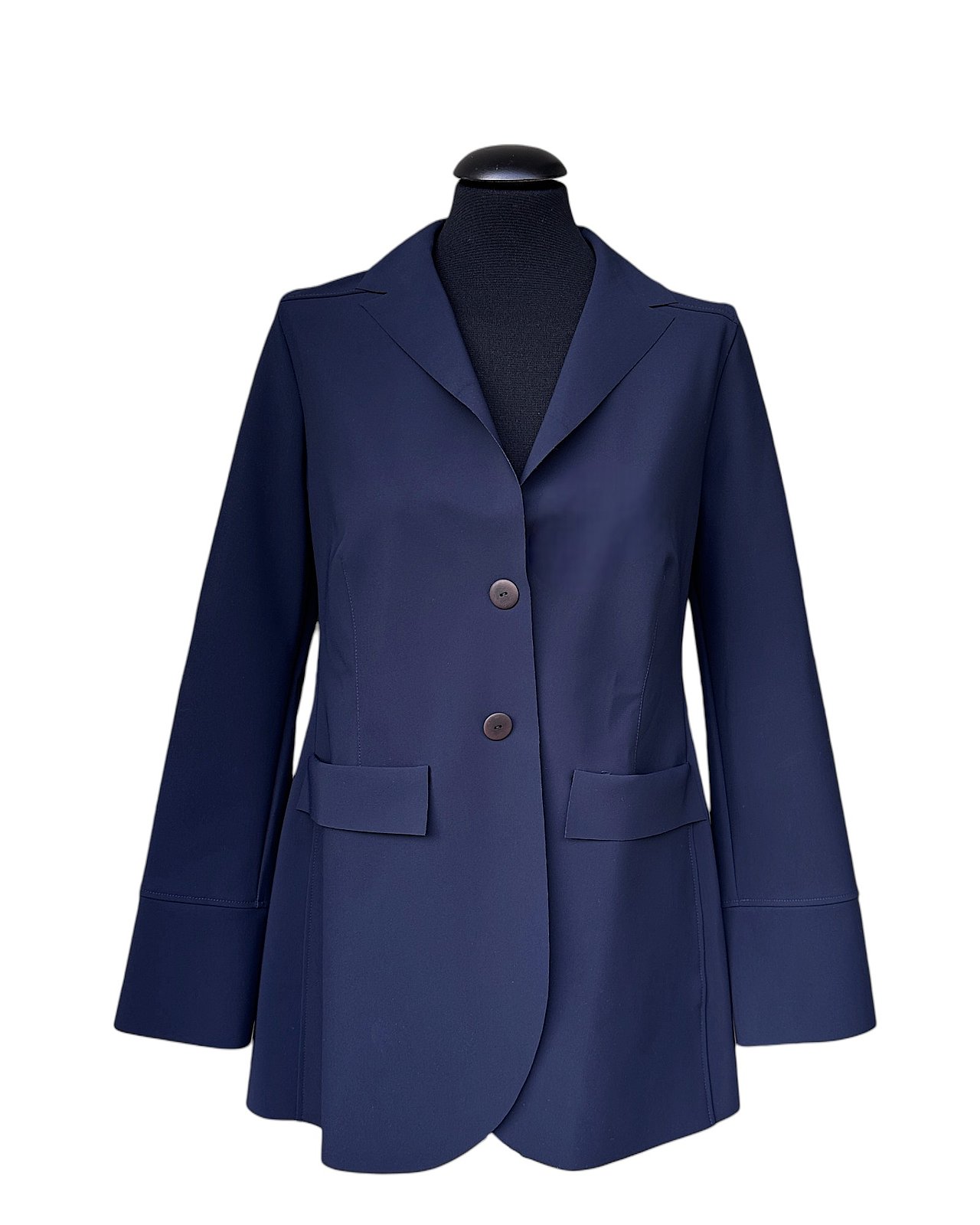 Figurnaher Blazer mit klassischem Schnitt, dunkelblau