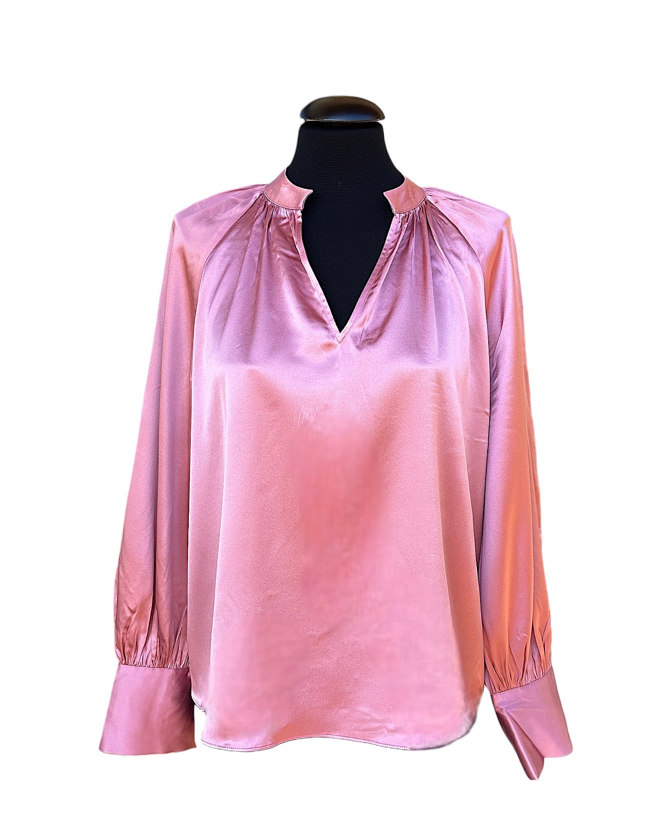 Edle Seidenbluse in hellem Rosa
