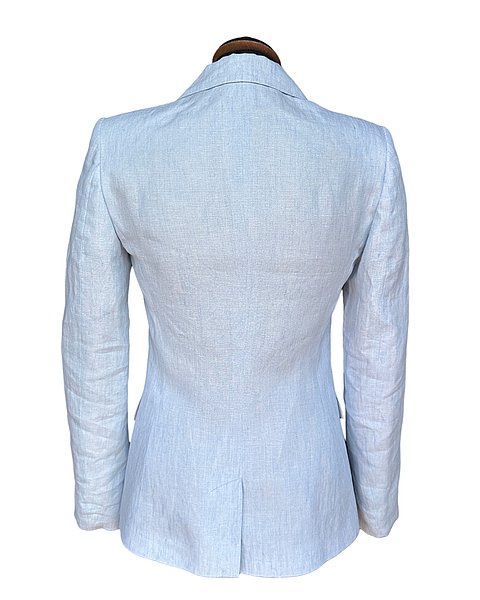 Blazer elegante da donna in lino azzurro chiaro