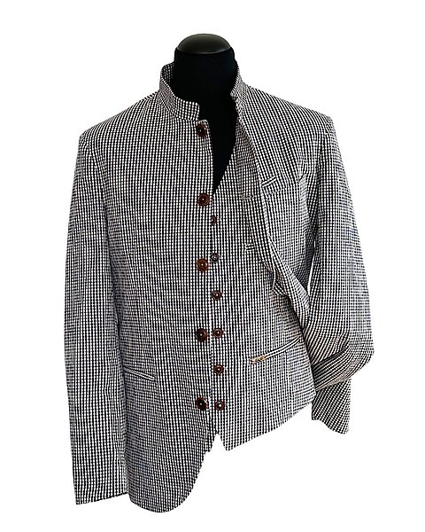 Stylischer Blazer mit Vichymuster, dunkelblau-dunkelbraun