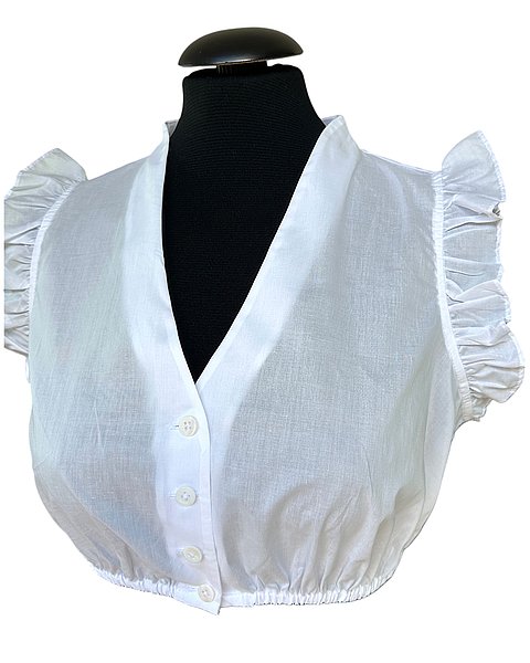 Romantische Dirndlbluse in Weiß mit Flügelärmeln