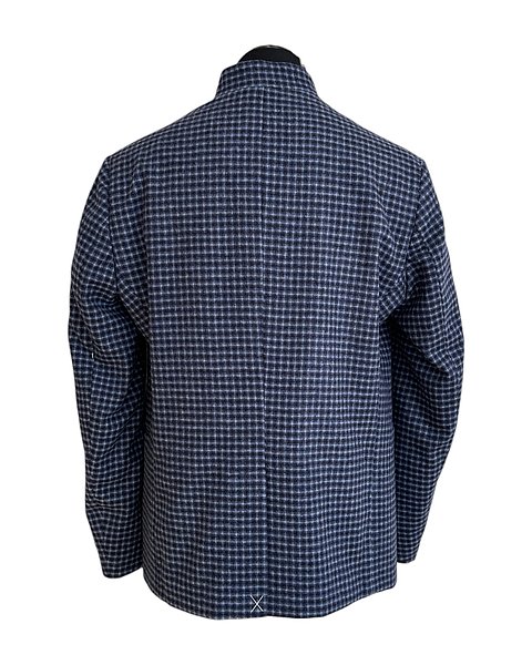 Blazer casual con motivo Vichy, blu scuro