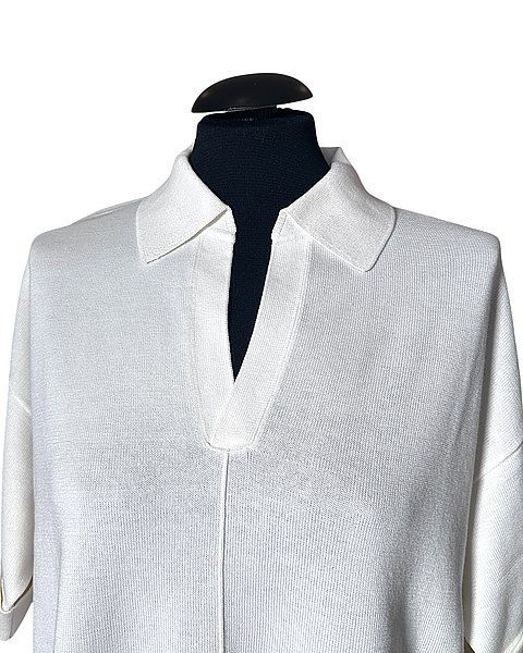 Polo in maglia casual color bianco crema