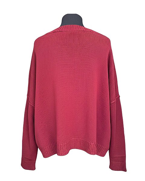 Stilvoller Pullover mit V-Ausschnitt, dunkelrot 