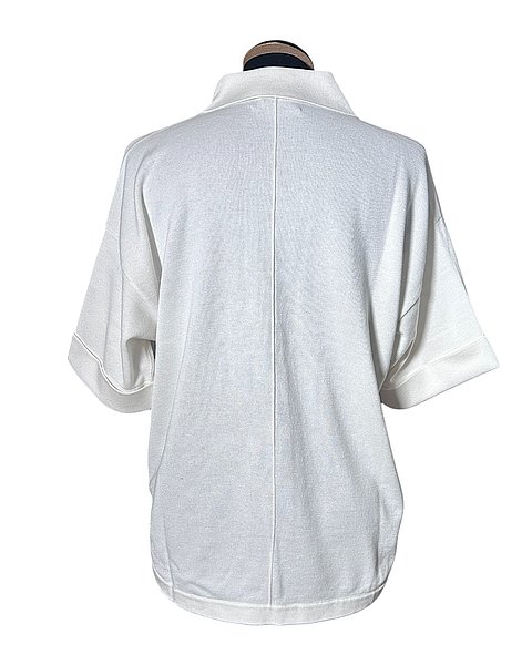 Polo in maglia casual color bianco crema