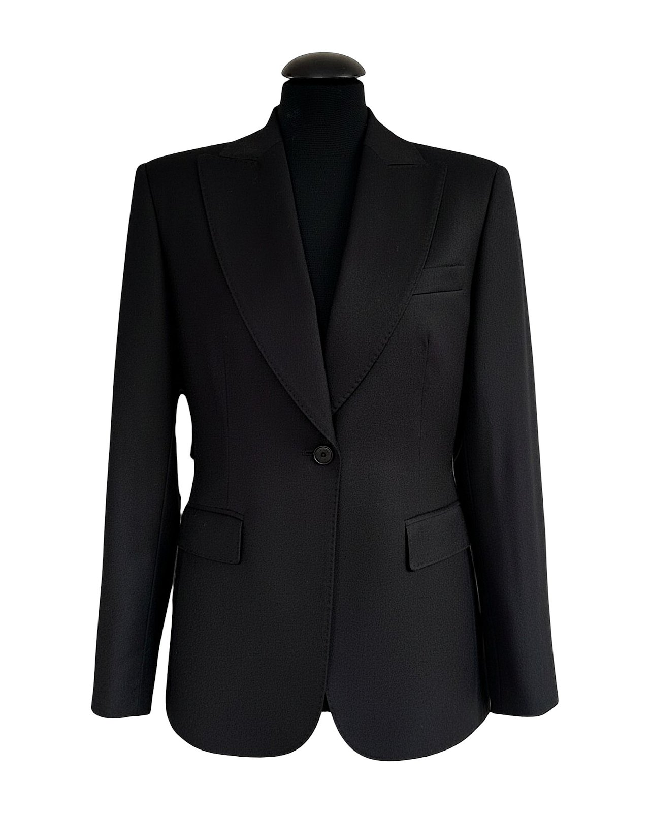 Elegant, figure-hugging blazer, black 