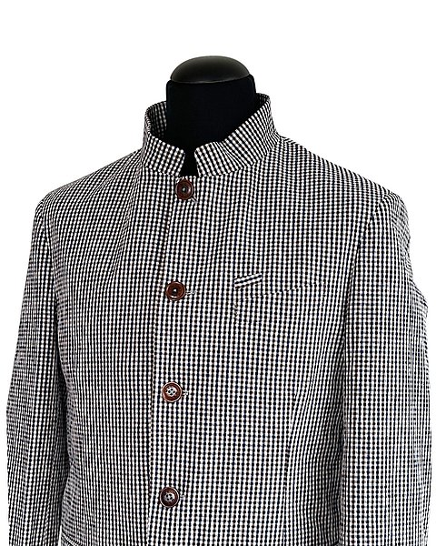 Stylischer Blazer mit Vichymuster, dunkelblau-dunkelbraun
