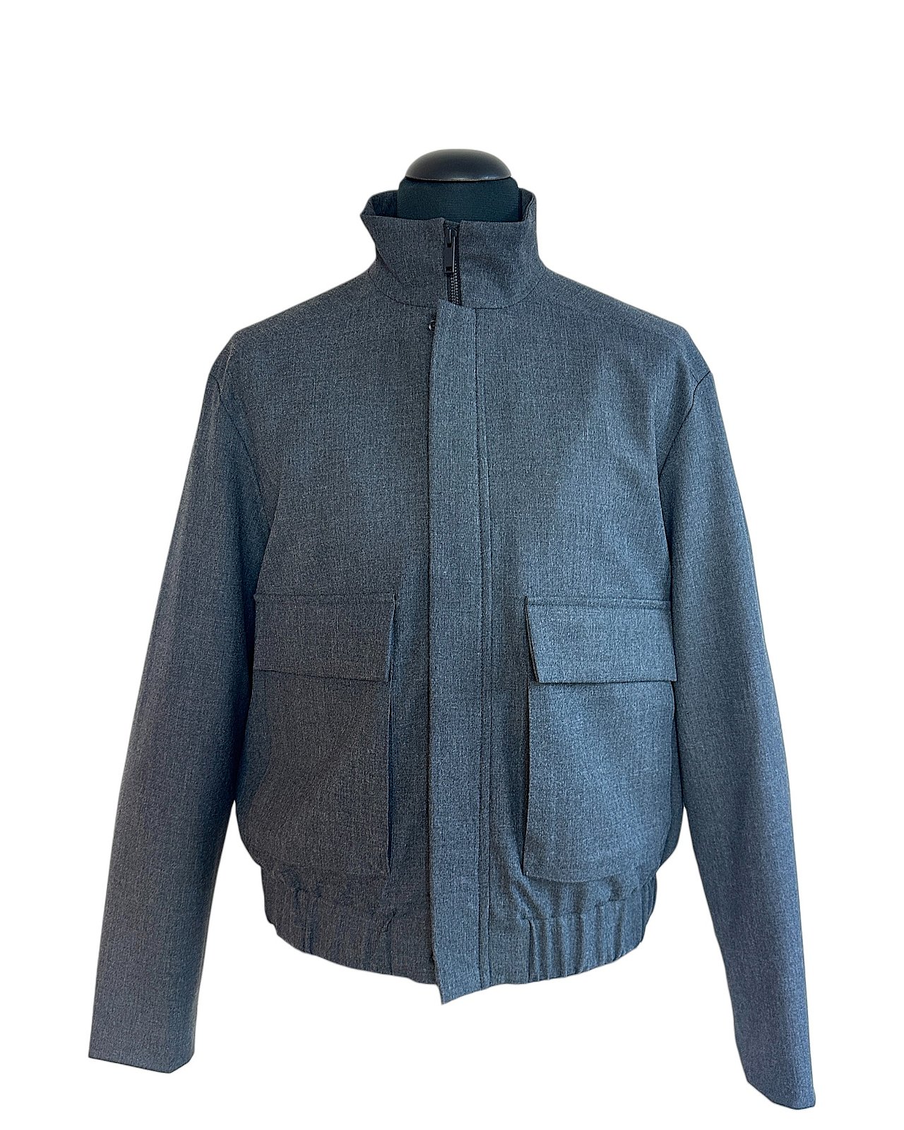 Sportliche Blouson-Jacke in grau-melange