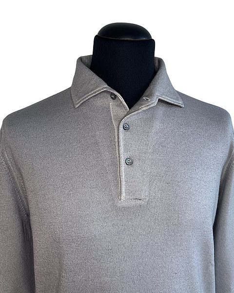 Feinstrick-Pullover in Grau-Melange