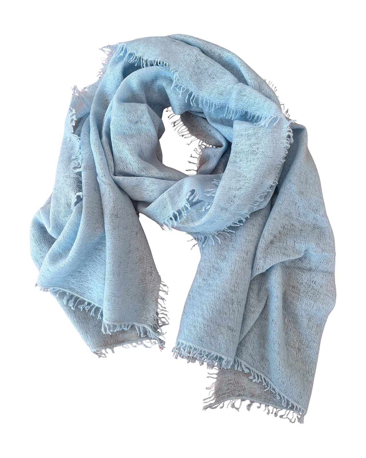 Lussuosa sciarpa in cashmere in azzurro ghiaccio