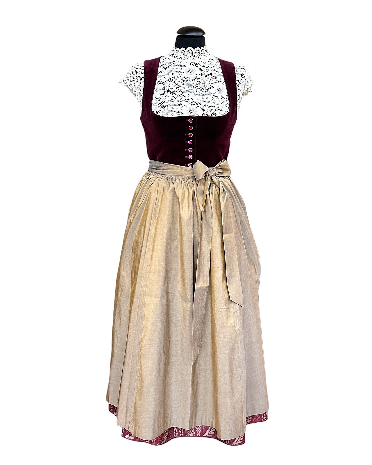 Elegantes Dirndl in dunklem Beerenton