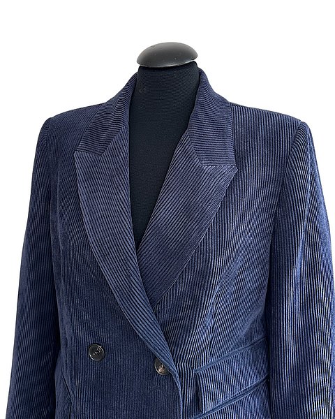 Beautiful wide-wale corduroy blazer, dark blue 