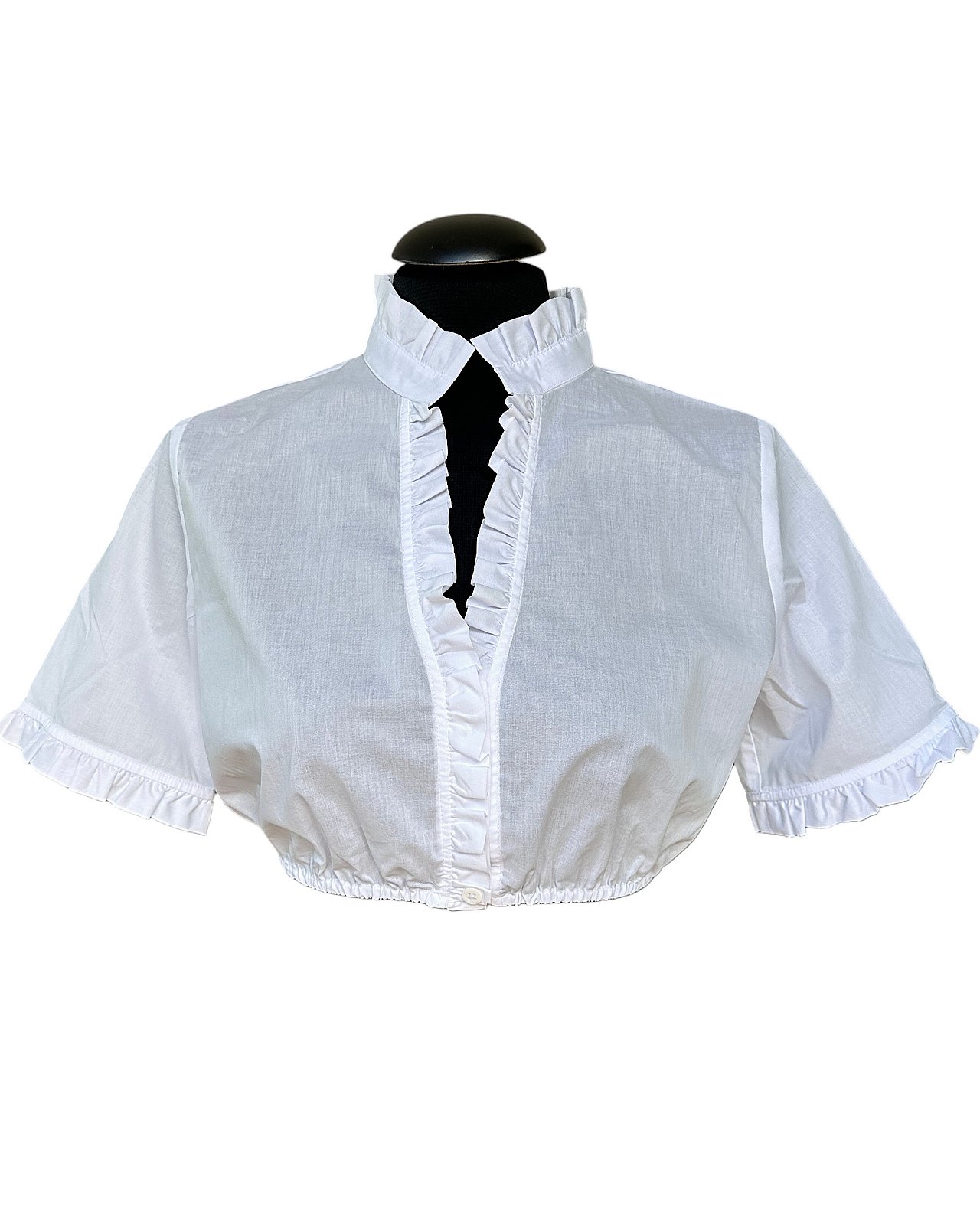 Romantische Dirndlbluse in Weiß mit Rüschendetails