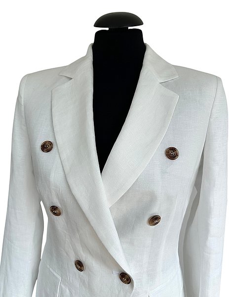 Blazer elegante da donna in lino bianco