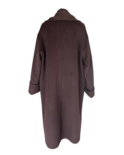 Edler, dunkelbrauner Mantel aus Wolle-Cashmere 