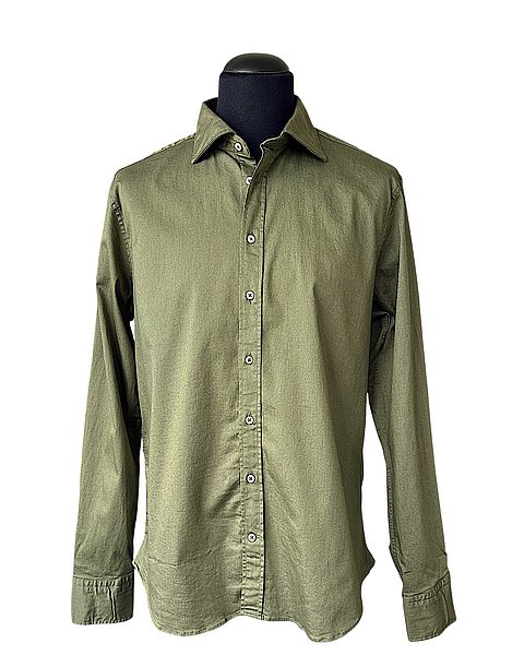 Stylish denim shirt in dark green 