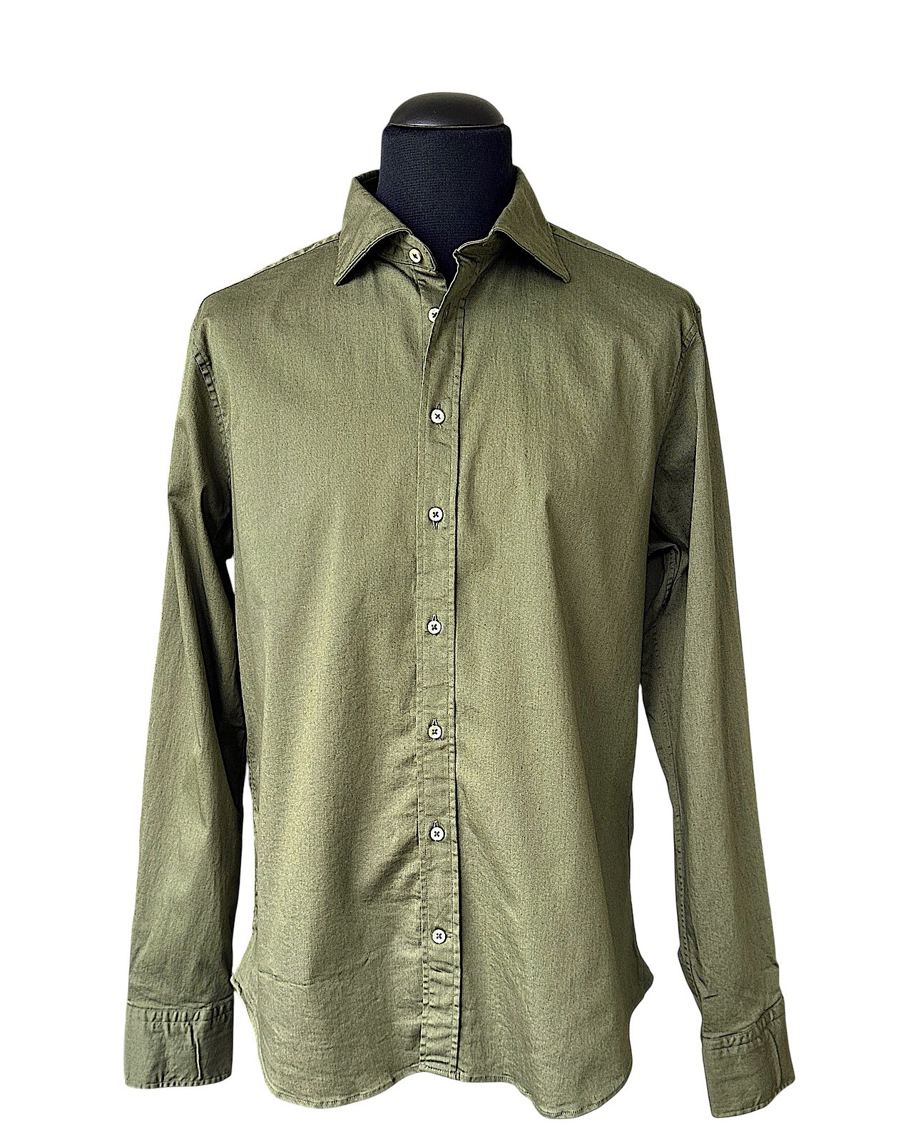 Stylish denim shirt in dark green 