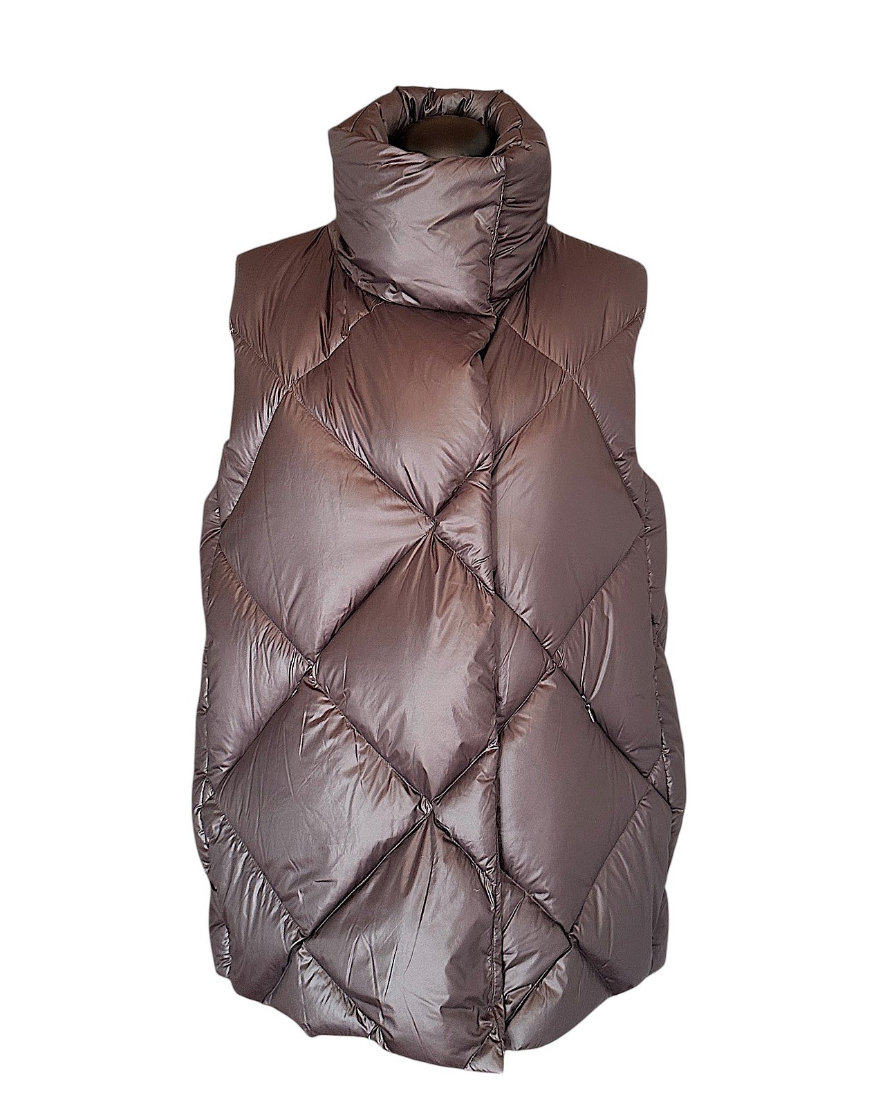 Gilet in piuma casual, marrone scuro 