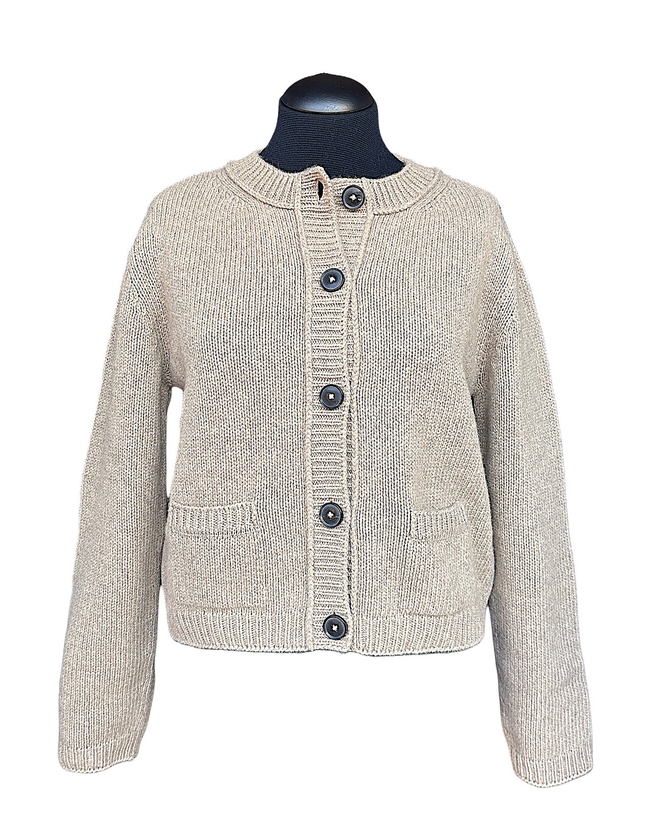 Morbido cardigan in un delicato grigio-beige (greige) 