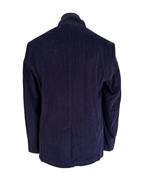 Cord-Blazer mit Stehkragen, dunkelblau 