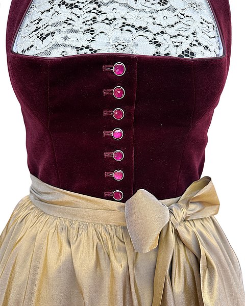 Elegantes Dirndl in dunklem Beerenton