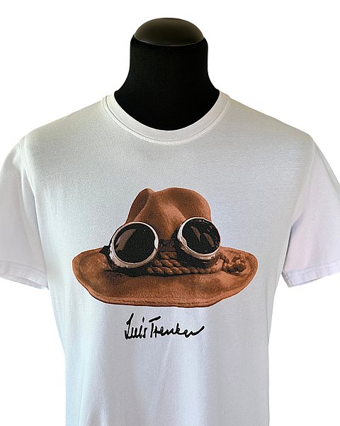 Luis Trenker T-Shirt, weiß mit ikonischem Hut-Print