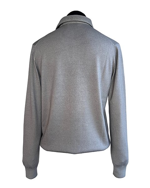 Feinstrick-Pullover in Grau-Melange