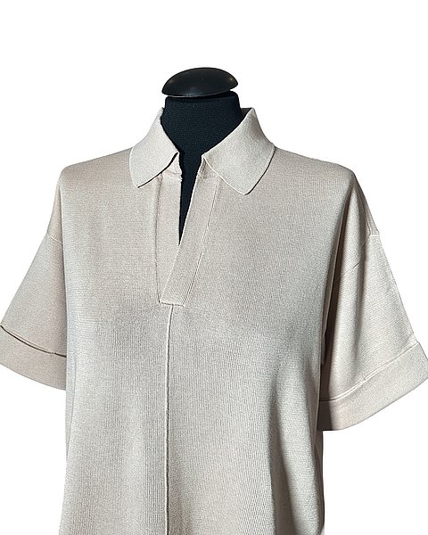 Polo in maglia casual color beige
