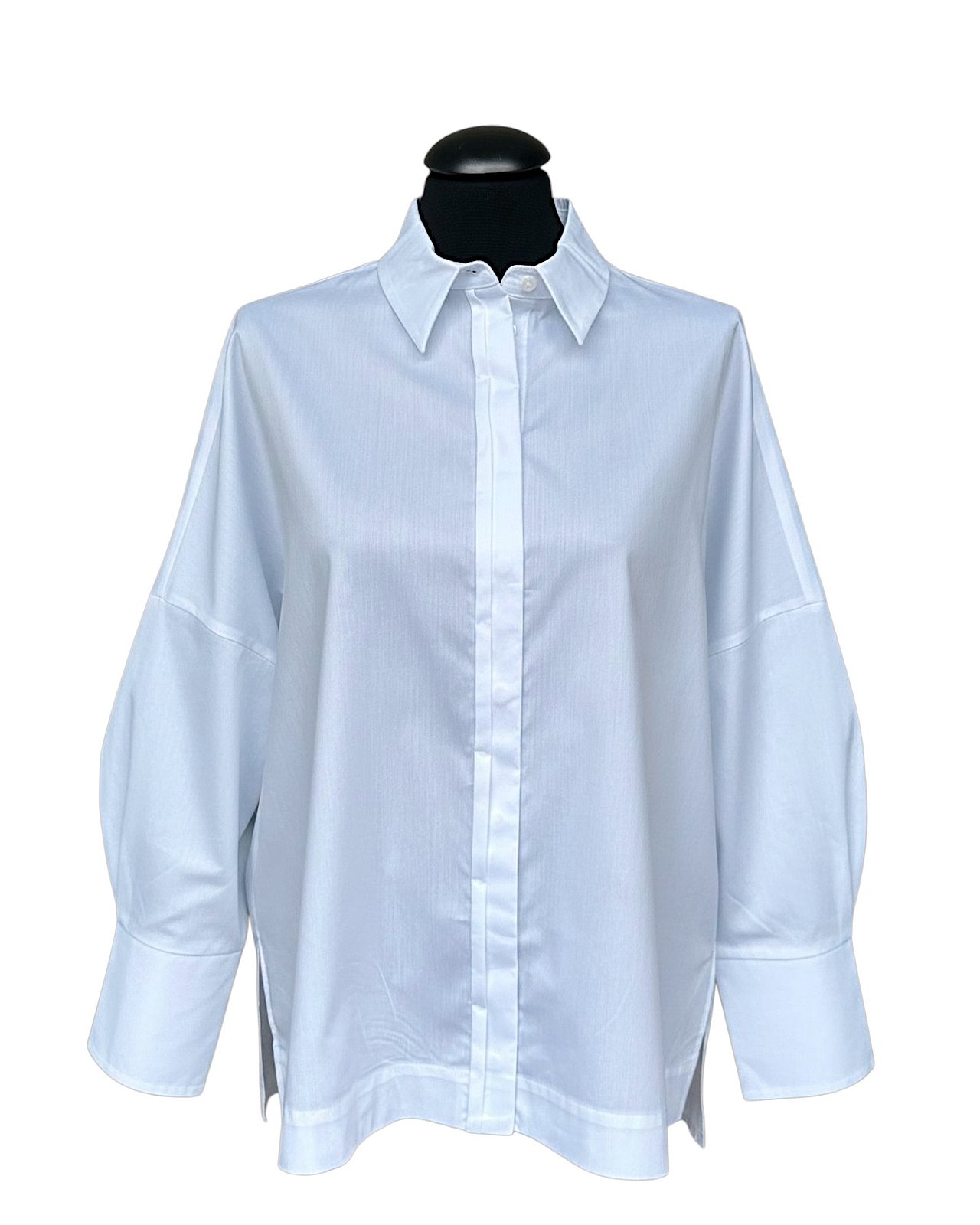 Camicia ampia dal design essenziale, bianca 