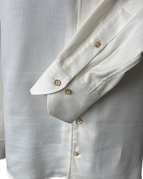 Cream-white flannel twill shirt 