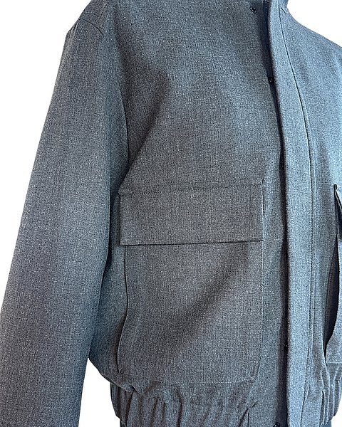Sportliche Blouson-Jacke in grau-melange