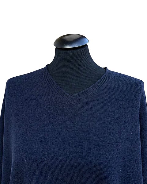 Zeitloser Pullover in Wolle-Cashmere, navy