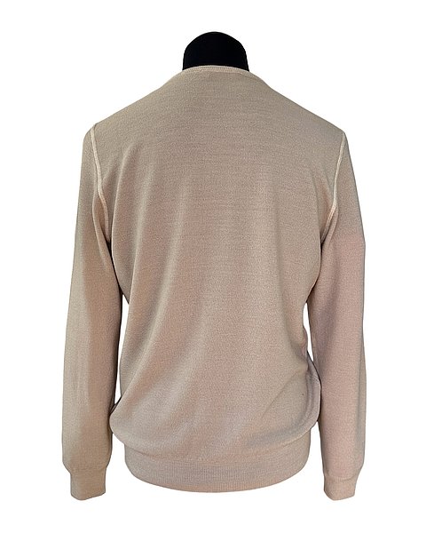 Klassischer Feinstrick-Pullover, beige