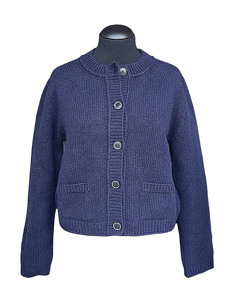 Morbido cardigan in blu scuro 