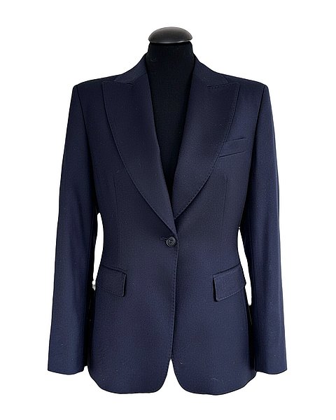 Elaganter, figurbetonter Blazer, dunkelblau