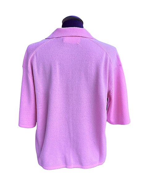 Cropped-Poloshirt in Rose Bloom 