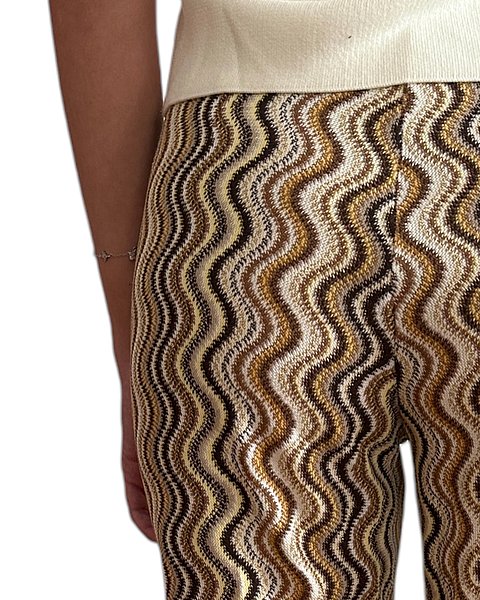 Moderne Boho-Hose in Gelb, Braun und Creme
