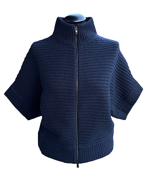 Strickjacke aus Wolle-Cashmere in dunkelblau