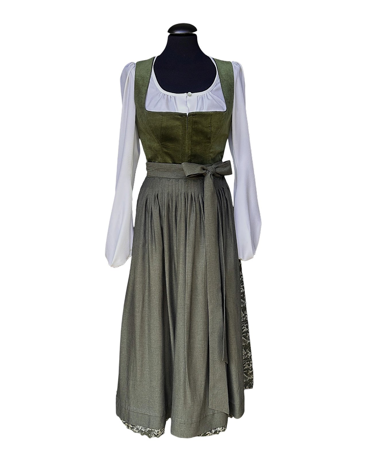 Eleganza femminile – Dirndl in verde scuro e crema