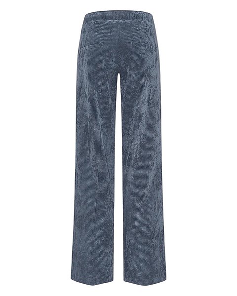 Fließende Cordhose mit weitem Bein, taubenblau