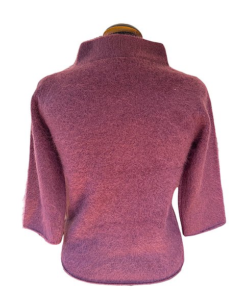 Fluffy wool-cashmere sweater, aubergine 