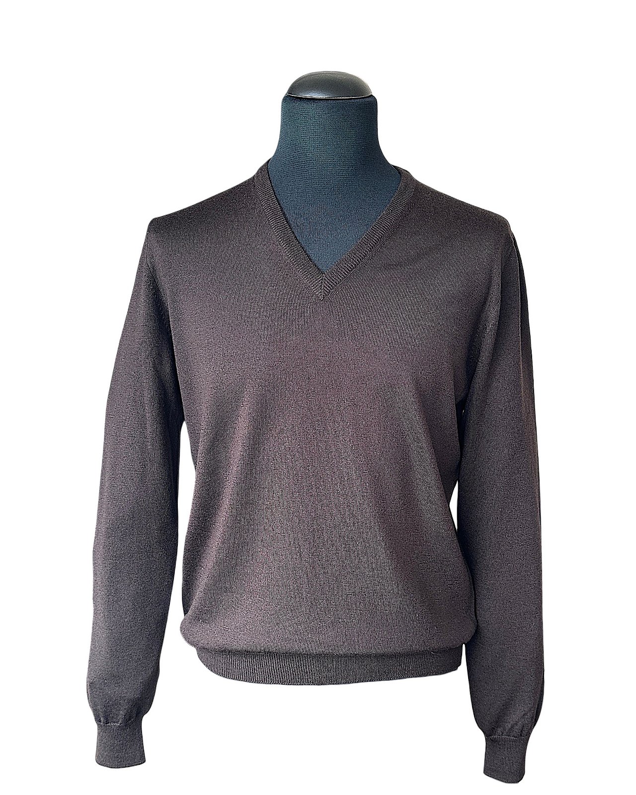 Timeless V-neck sweater, dark brown 