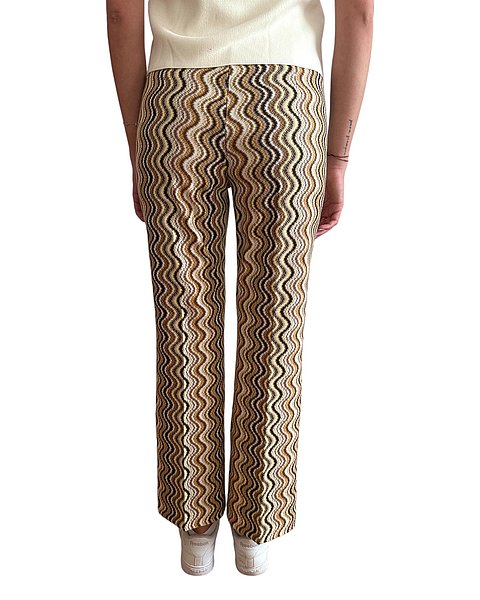 Moderne Boho-Hose in Gelb, Braun und Creme