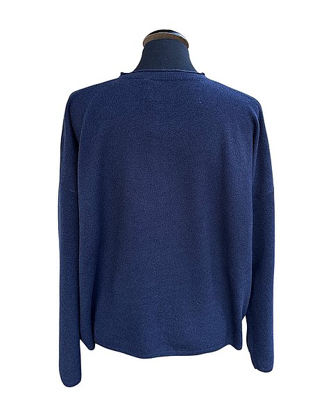 Zeitloser Pullover in Wolle-Cashmere, navy