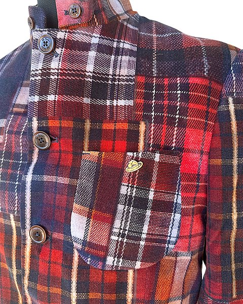 Blazer a quadri dallo stile casual, bordeaux e blu scuro